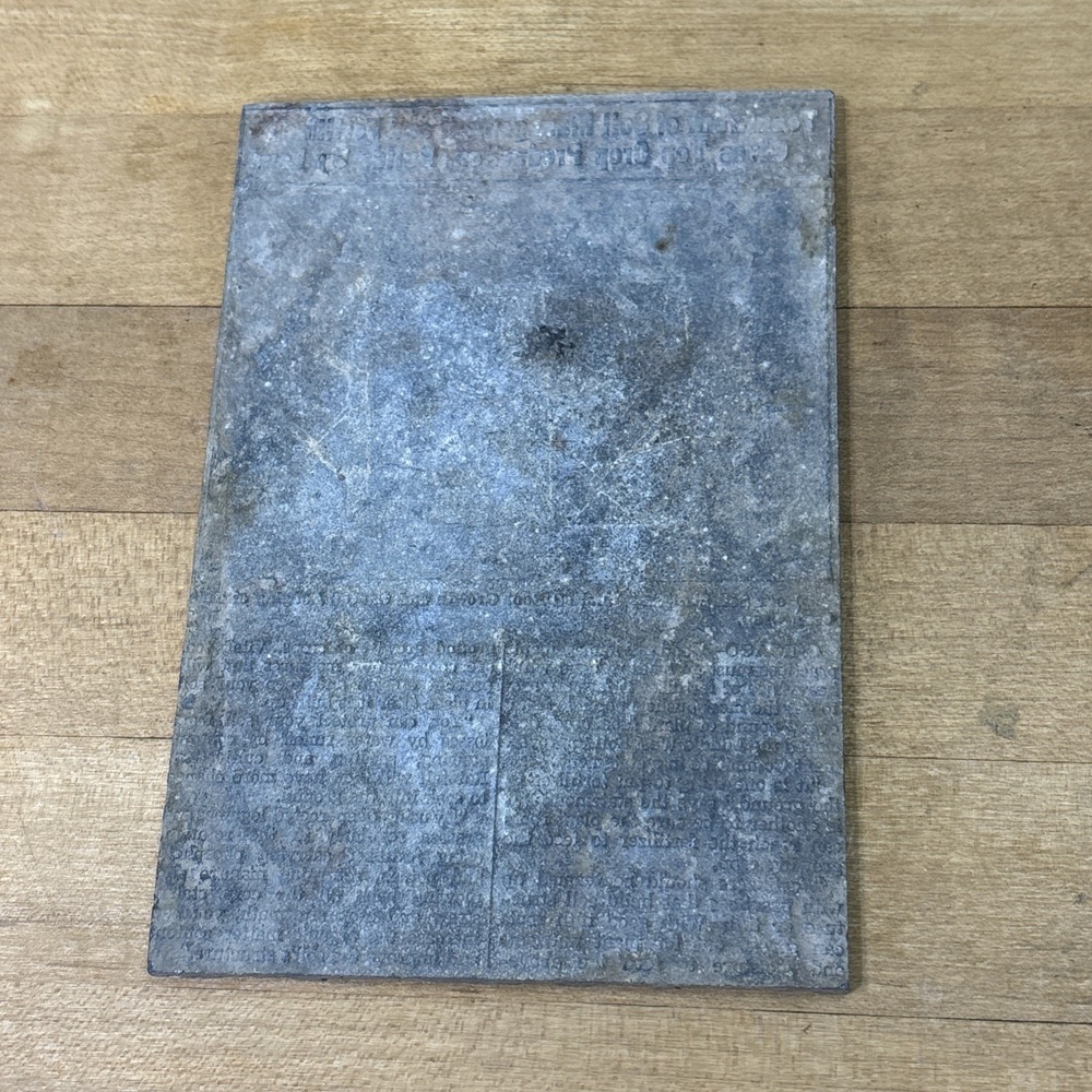 Antique Letterpress Newspaper Printing Plate Metal Print Block Utica Kansas